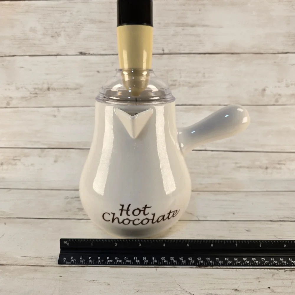 Williams-Sonoma Bonjour Hot Chocolate Ceramic Pitcher and Frother Set White